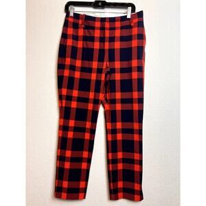 Tory Burch Sport Tech Twill Golf Pants Red Navy Ankle Size 4